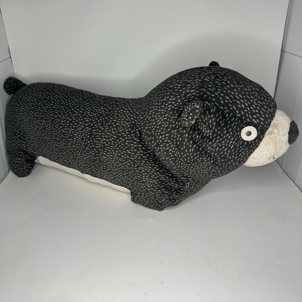 Target Circo Pillowfort Body Pillow Black Bear 27” X Lg Plush Stuffed Animal Tag